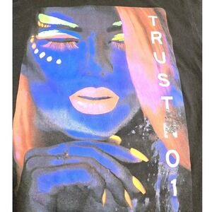 Haymaker Black Men's Large Streetwear T-Shirt | Trust No 1 Neon Art Graphic Top